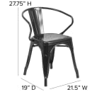 Flash Furniture CH-31270-BK-GG Armchair w/ Vertical Slat Back - Steel, Black thumbnail 2