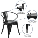 Flash Furniture CH-31270-BK-GG Armchair w/ Vertical Slat Back - Steel, Black thumbnail 6