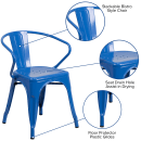 Flash Furniture CH-31270-BL-GG Armchair w/ Vertical Slat Back - Steel, Blue thumbnail 6
