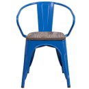 Flash Furniture CH-31270-BL-WD-GG Stacking Armchair w/ Vertical Slat Back & Wood Seat - Steel, Blue thumbnail 4