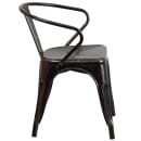 Flash Furniture CH-31270-BQ-GG Armchair w/ Vertical Slat Back - Steel, Black & Antique Gold thumbnail 3