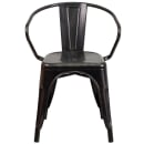 Flash Furniture CH-31270-BQ-GG Armchair w/ Vertical Slat Back - Steel, Black & Antique Gold thumbnail 5