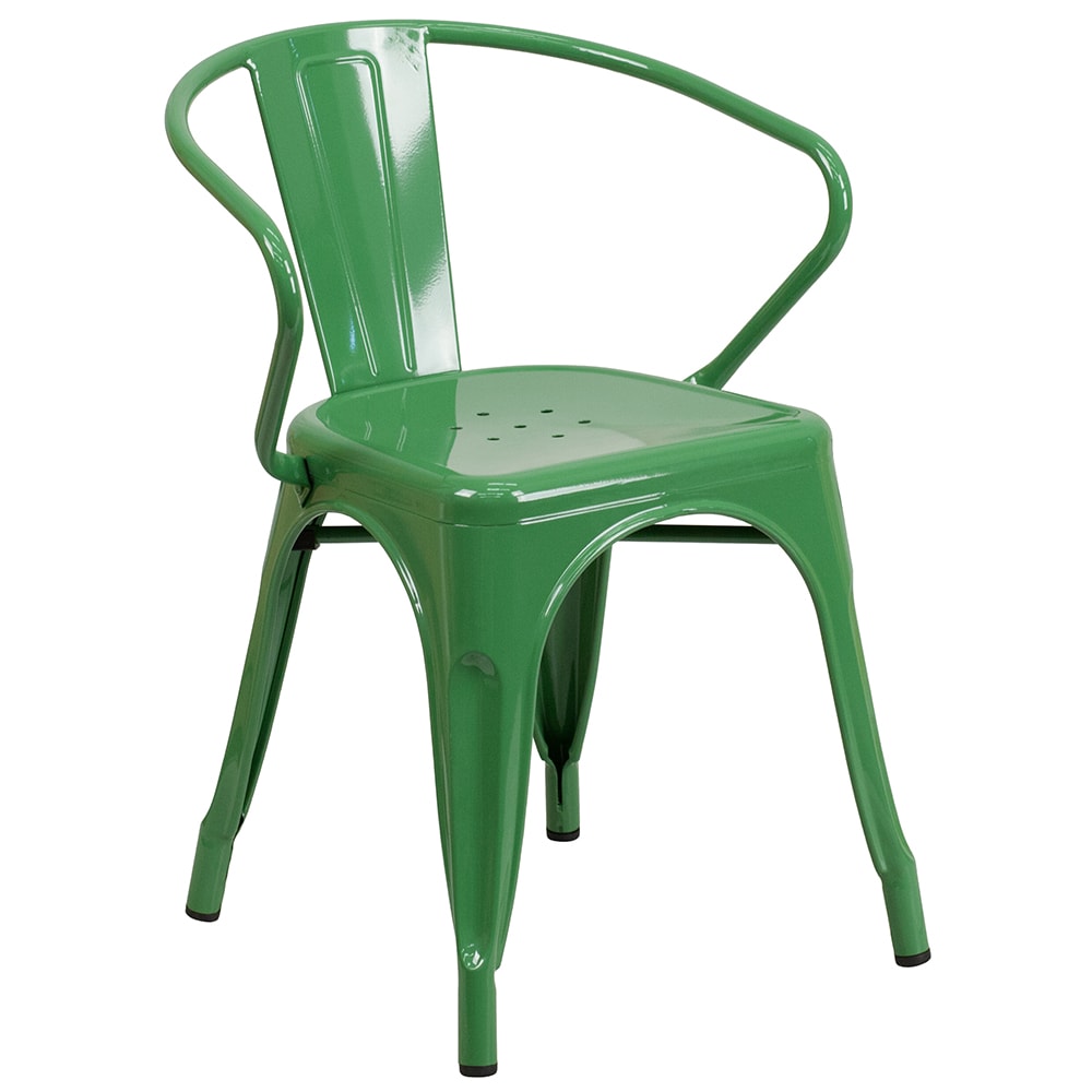 Flash Furniture CH-31270-GN-GG Armchair w/ Vertical Slat Back - Steel, Green