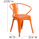 Flash Furniture CH-31270-OR-GG Armchair w/ Vertical Slat Back - Steel, Orange thumbnail 2