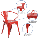 Flash Furniture CH-31270-RED-GG Armchair w/ Vertical Slat Back - Steel, Red thumbnail 6
