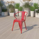 Flash Furniture CH-31270-RED-GG Armchair w/ Vertical Slat Back - Steel, Red thumbnail 9