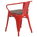 Flash Furniture CH-31270-RED-WD-GG Stacking Armchair w/ Vertical Slat Back & Wood Seat - Steel, Red thumbnail 3