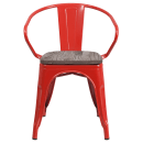 Flash Furniture CH-31270-RED-WD-GG Stacking Armchair w/ Vertical Slat Back & Wood Seat - Steel, Red thumbnail 4