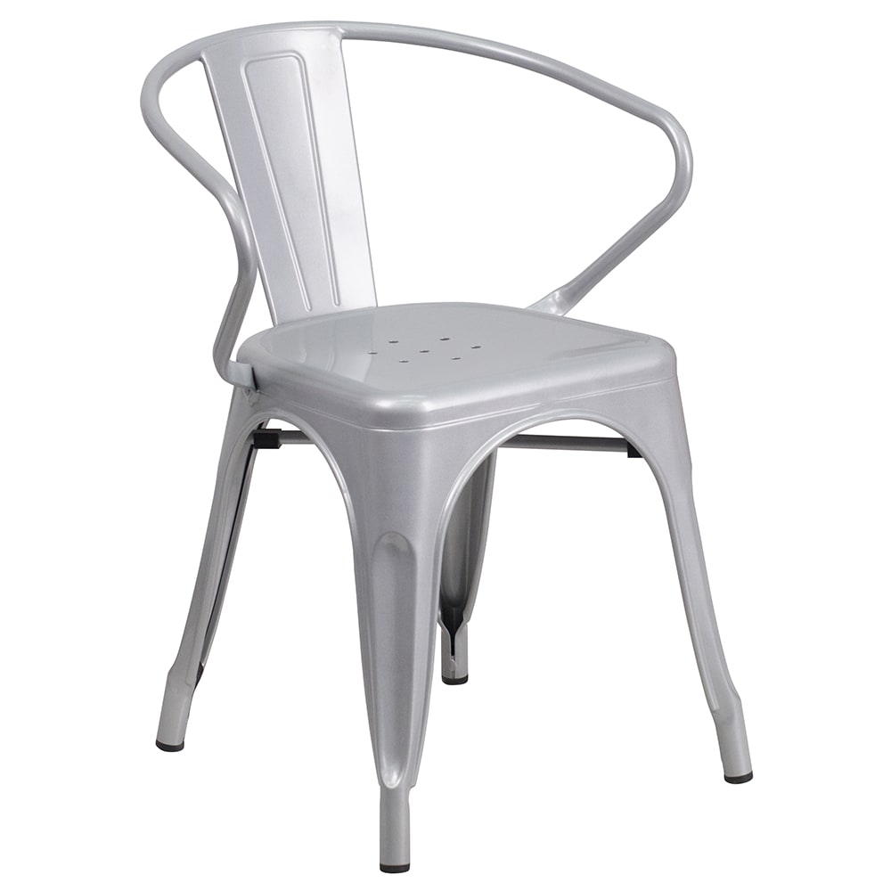 Flash Furniture CH-31270-SIL-GG Armchair w/ Vertical Slat Back - Steel, Silver