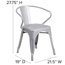 Flash Furniture CH-31270-SIL-GG Armchair w/ Vertical Slat Back - Steel, Silver thumbnail 2