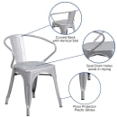 Flash Furniture CH-31270-SIL-GG Armchair w/ Vertical Slat Back - Steel, Silver thumbnail 6
