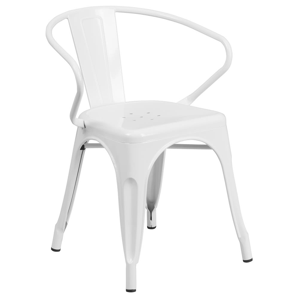 Flash Furniture CH-31270-WH-GG Armchair w/ Vertical Slat Back - Steel, White