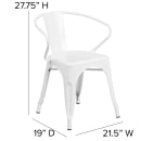 Flash Furniture CH-31270-WH-GG Armchair w/ Vertical Slat Back - Steel, White thumbnail 2