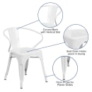 Flash Furniture CH-31270-WH-GG Armchair w/ Vertical Slat Back - Steel, White thumbnail 6