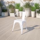 Flash Furniture CH-31270-WH-GG Armchair w/ Vertical Slat Back - Steel, White thumbnail 9