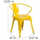 Flash Furniture CH-31270-YL-GG Armchair w/ Vertical Slat Back - Steel, Yellow thumbnail 2