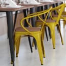 Flash Furniture CH-31270-YL-PL1T-GG Stacking Armchair w/ Vertical Slat Back & Wood Seat - Steel, Yellow thumbnail 4