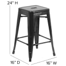 Flash Furniture CH-31320-24-BK-GG Counter Height Backless Stool w/ Metal Seat, Black thumbnail 2