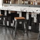 Flash Furniture CH-31320-24-BK-PL2T-GG Counter Height Backless Stool w/ Wood Seat - Steel, Black thumbnail 3