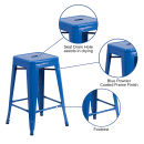 Flash Furniture CH-31320-24-BL-GG Counter Height Backless Stool w/ Metal Seat, Blue thumbnail 6