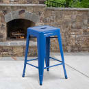 Flash Furniture CH-31320-24-BL-GG Counter Height Backless Stool w/ Metal Seat, Blue thumbnail 9
