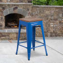 Flash Furniture CH-31320-24-BL-WD-GG Counter Height Backless Stool w/ Wood Seat, Blue thumbnail 5