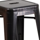 Flash Furniture CH-31320-24-BQ-GG Counter Height Backless Stool w/ Metal Seat, Black Antique Gold thumbnail 3