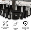 Flash Furniture CH-31320-24GB-BK-PL2B-GG Counter Height Bar Stool w/ Removable Back & Wood Seat - Steel, Black thumbnail 5
