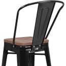Flash Furniture CH-31320-24GB-BK-WD-GG Counter Height Bar Stool w/ Curved Back & Wood Seat, Black thumbnail 8