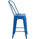 Flash Furniture CH-31320-24GB-BL-GG Counter Height Bar Stool w/ Curved Back & Metal Seat, Blue thumbnail 3