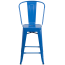 Flash Furniture CH-31320-24GB-BL-GG Counter Height Bar Stool w/ Curved Back & Metal Seat, Blue thumbnail 5