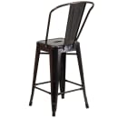 Flash Furniture CH-31320-24GB-BQ-GG Counter Height Bar Stool w/ Curved Back & Metal Seat, Black Antique Gold thumbnail 4