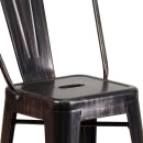 Flash Furniture CH-31320-24GB-BQ-GG Counter Height Bar Stool w/ Curved Back & Metal Seat, Black Antique Gold thumbnail 7