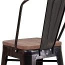 Flash Furniture CH-31320-24GB-BQ-WD-GG Counter Height Bar Stool w/ Curved Back & Wood Seat, Black Antique Gold thumbnail 8