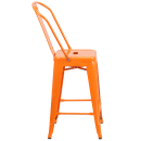 Flash Furniture CH-31320-24GB-OR-GG Counter Height Bar Stool w/ Curved Back & Metal Seat, Orange thumbnail 3