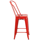 Flash Furniture CH-31320-24GB-RED-GG Counter Height Bar Stool w/ Curved Back & Metal Seat, Red thumbnail 3