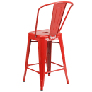 Flash Furniture CH-31320-24GB-RED-GG Counter Height Bar Stool w/ Curved Back & Metal Seat, Red thumbnail 4