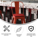Flash Furniture CH-31320-24GB-RED-PL2R-GG Counter Height Bar Stool w/ Removable Back & Wood Seat - Steel, Red thumbnail 5