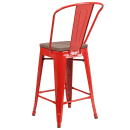 Flash Furniture CH-31320-24GB-RED-WD-GG Counter Height Bar Stool w/ Curved Back & Wood Seat, Red thumbnail 3