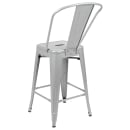 Flash Furniture CH-31320-24GB-SIL-GG Counter Height Bar Stool w/ Curved Back & Metal Seat, Silver thumbnail 4