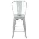 Flash Furniture CH-31320-24GB-SIL-GG Counter Height Bar Stool w/ Curved Back & Metal Seat, Silver thumbnail 5