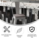 Flash Furniture CH-31320-24GB-SIL-PL2G-GG Counter Height Bar Stool w/ Removable Back & Wood Seat - Steel, Silver thumbnail 5