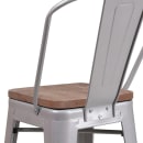 Flash Furniture CH-31320-24GB-SIL-WD-GG Counter Height Bar Stool w/ Curved Back & Wood Seat, Silver thumbnail 8