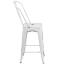 Flash Furniture CH-31320-24GB-WH-GG Counter Height Bar Stool w/ Curved Back & Metal Seat, White thumbnail 3