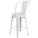 Flash Furniture CH-31320-24GB-WH-GG Counter Height Bar Stool w/ Curved Back & Metal Seat, White thumbnail 4