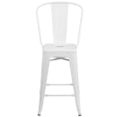Flash Furniture CH-31320-24GB-WH-GG Counter Height Bar Stool w/ Curved Back & Metal Seat, White thumbnail 5