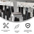 Flash Furniture CH-31320-24GB-WH-PL2G-GG Counter Height Bar Stool w/ Removable Back & Wood Seat - Steel, White thumbnail 5