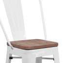 Flash Furniture CH-31320-24GB-WH-WD-GG Counter Height Bar Stool w/ Curved Back & Wood Seat, White thumbnail 7