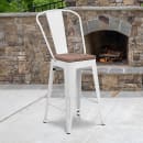 Flash Furniture CH-31320-24GB-WH-WD-GG Counter Height Bar Stool w/ Curved Back & Wood Seat, White thumbnail 9