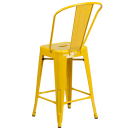 Flash Furniture CH-31320-24GB-YL-GG Counter Height Bar Stool w/ Curved Back & Metal Seat, Yellow thumbnail 4